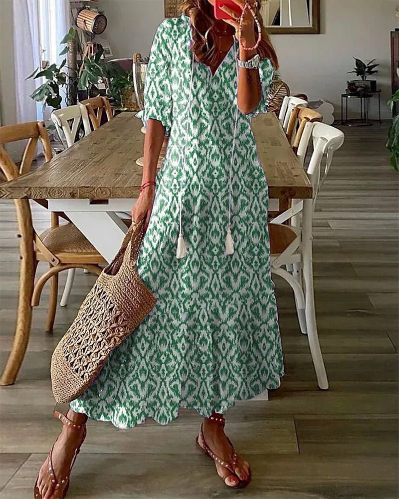 LUNA | EFFORTLESS BOHO STYLE MIDI DRESS
