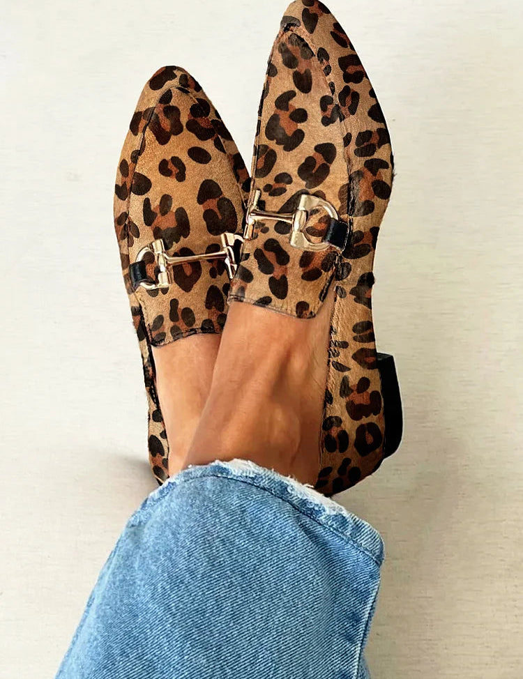 Gia - Elegant Leopard Loafers