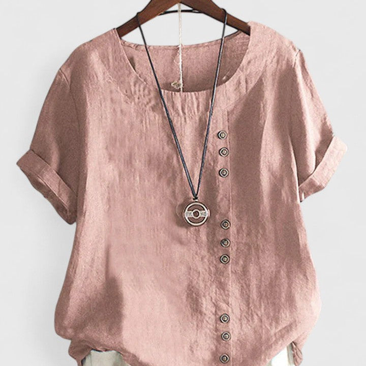 Elisavie | Comfortable Short Sleeve Blouse