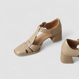 Elyxiana | Block Heels with T-Strap