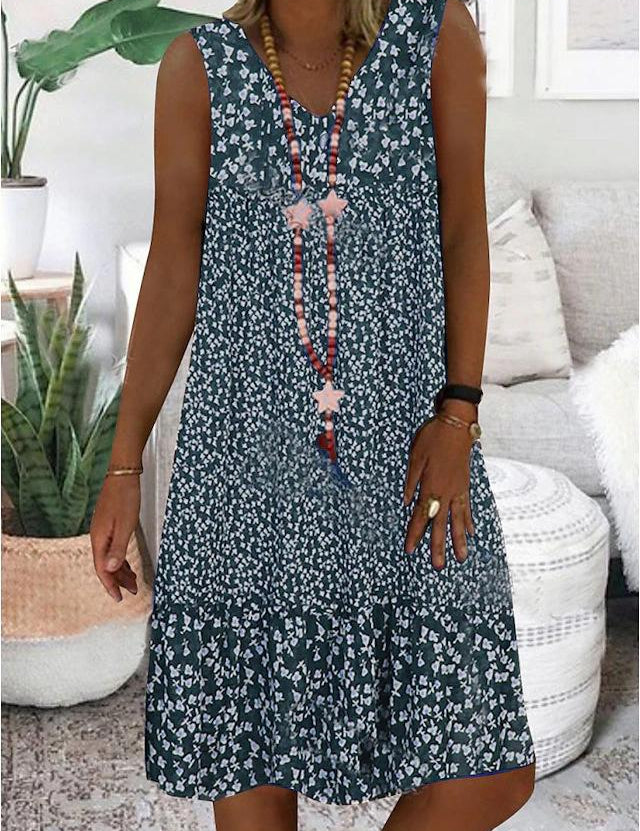 AYLA | SLEEVELESS V-NECK DRESS