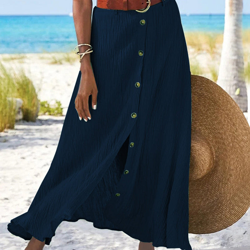 Syndy - Flowing Button Skirt