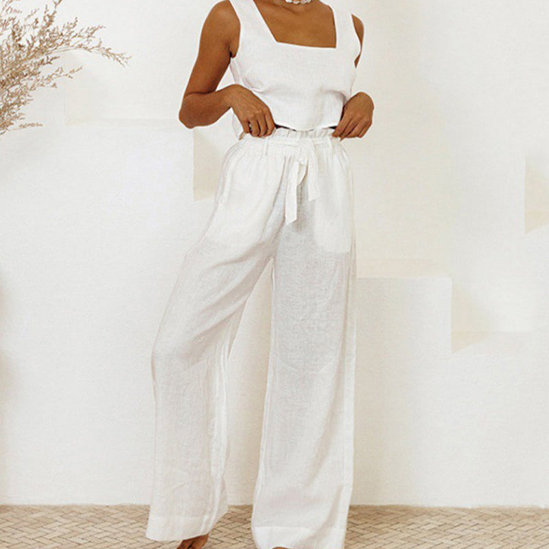 Megan - Minimalist Top and Flared Pants Set