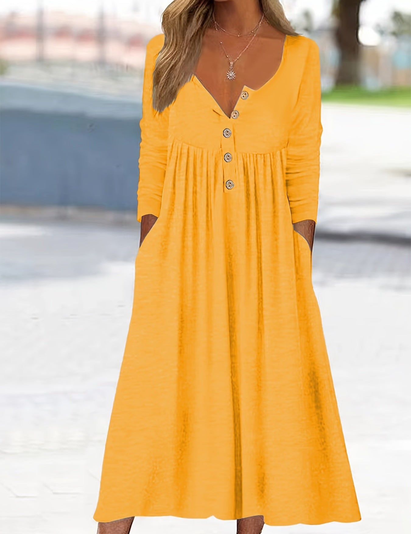 ZARA | MIDI DRESS WITH FRONT BUTTONS