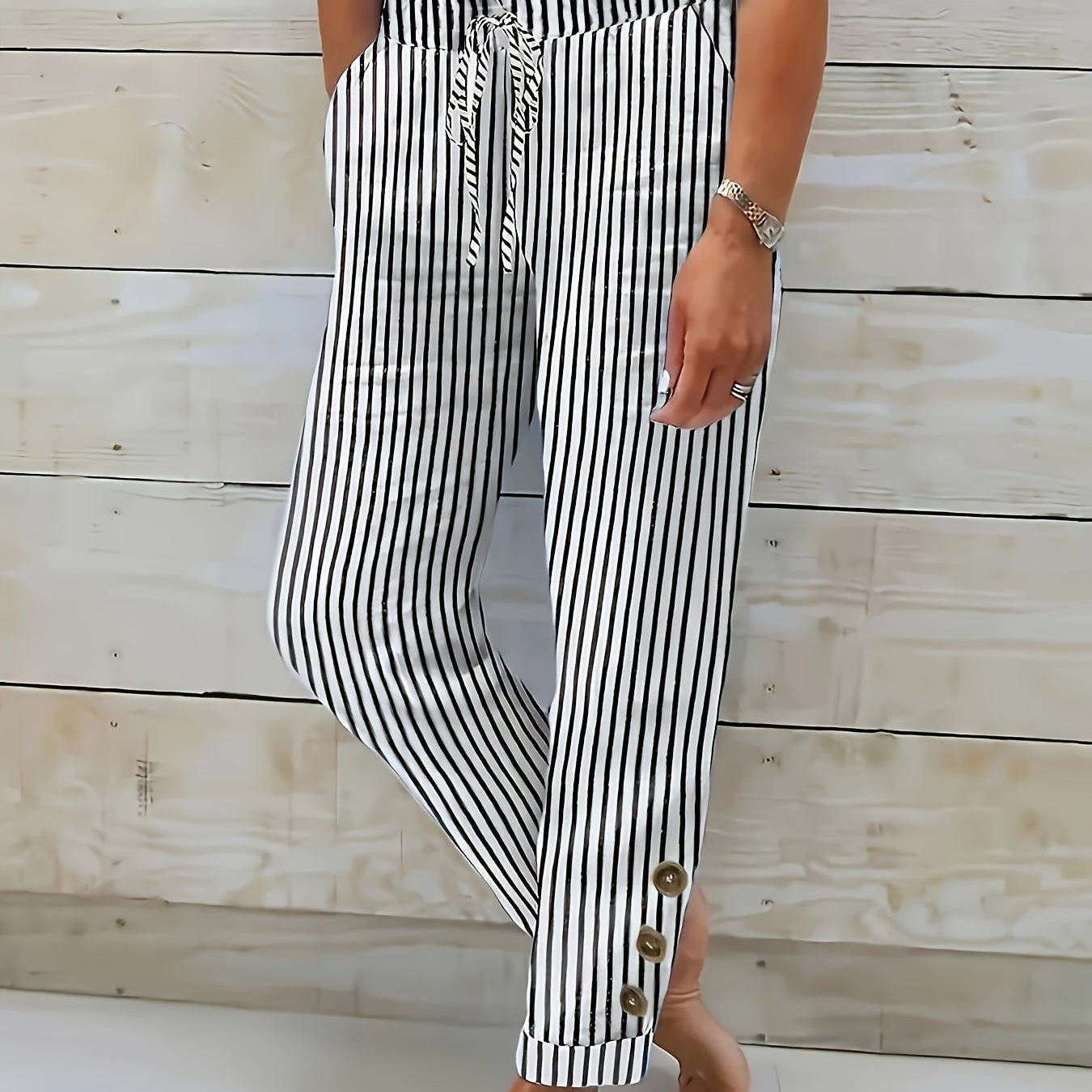 Raquelle - Casual Striped Pants