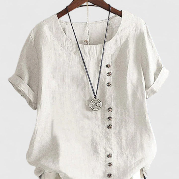 Elisavie | Comfortable Short Sleeve Blouse