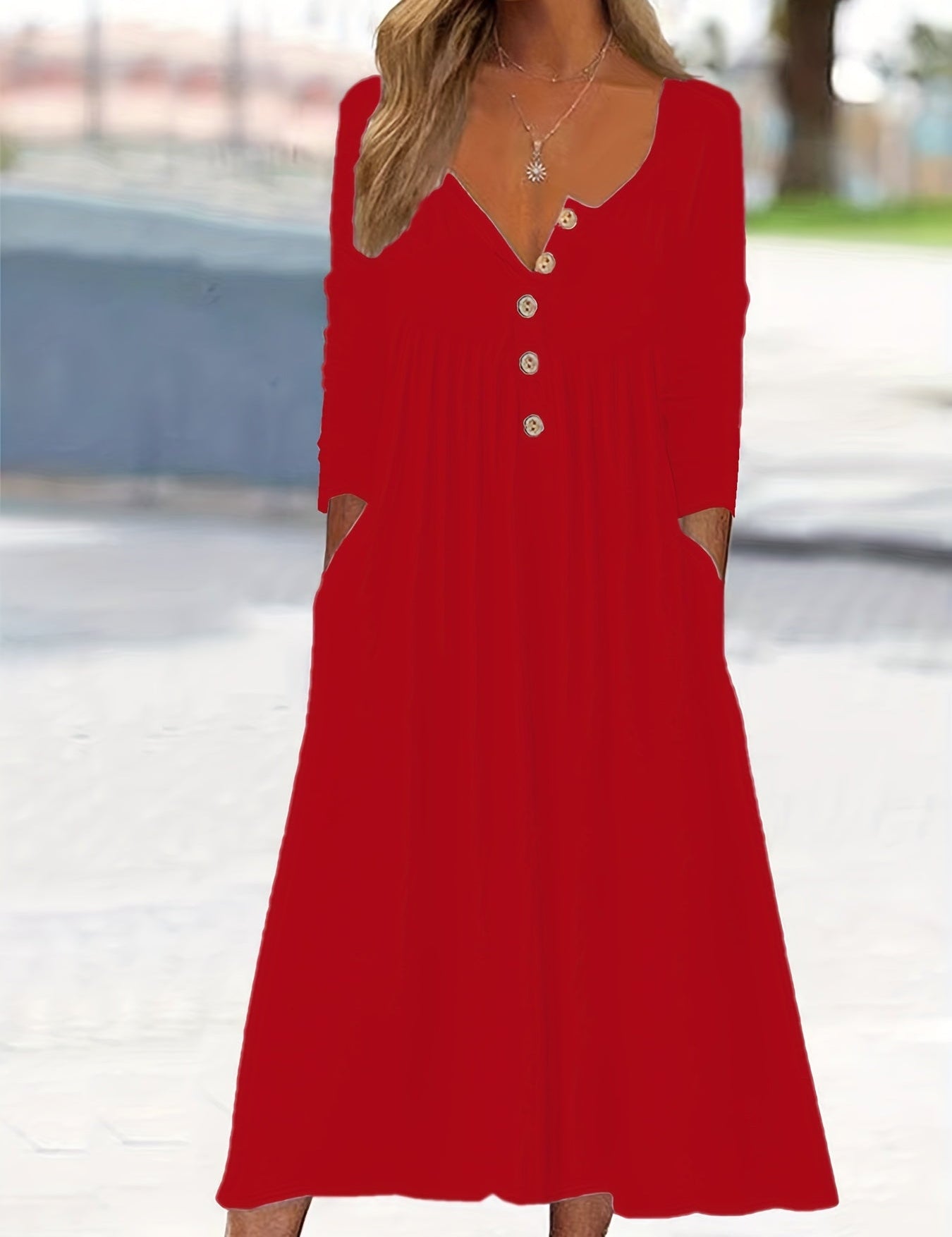ZARA | MIDI DRESS WITH FRONT BUTTONS