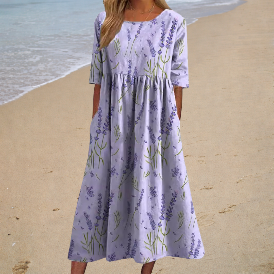 Chalk | Chic and Comfortable Long Flowing Dress