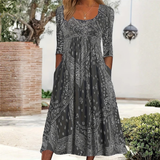 ELOWEN | CASUAL LONG SLEEVE MIDI DRESS