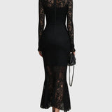 Monica | Elegant Flared Lace Maxi Dress