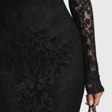 Monica | Elegant Flared Lace Maxi Dress