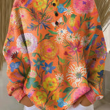 Faustine - Colorful Floral Pattern Sweatshirt