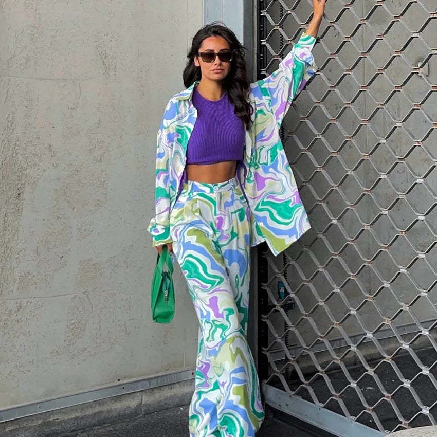 Zyra - Bold Swirl Printed Set