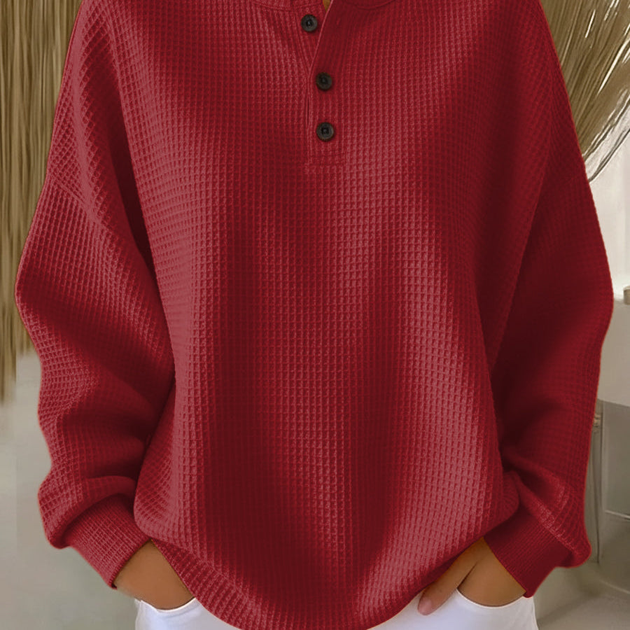 Hélène - Cozy Waffle Knit Sweater