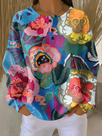 Ida - Colorful Large Flower Sweatshirt