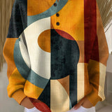 Léa - Textured Knit Sweater with Geometric Patterns