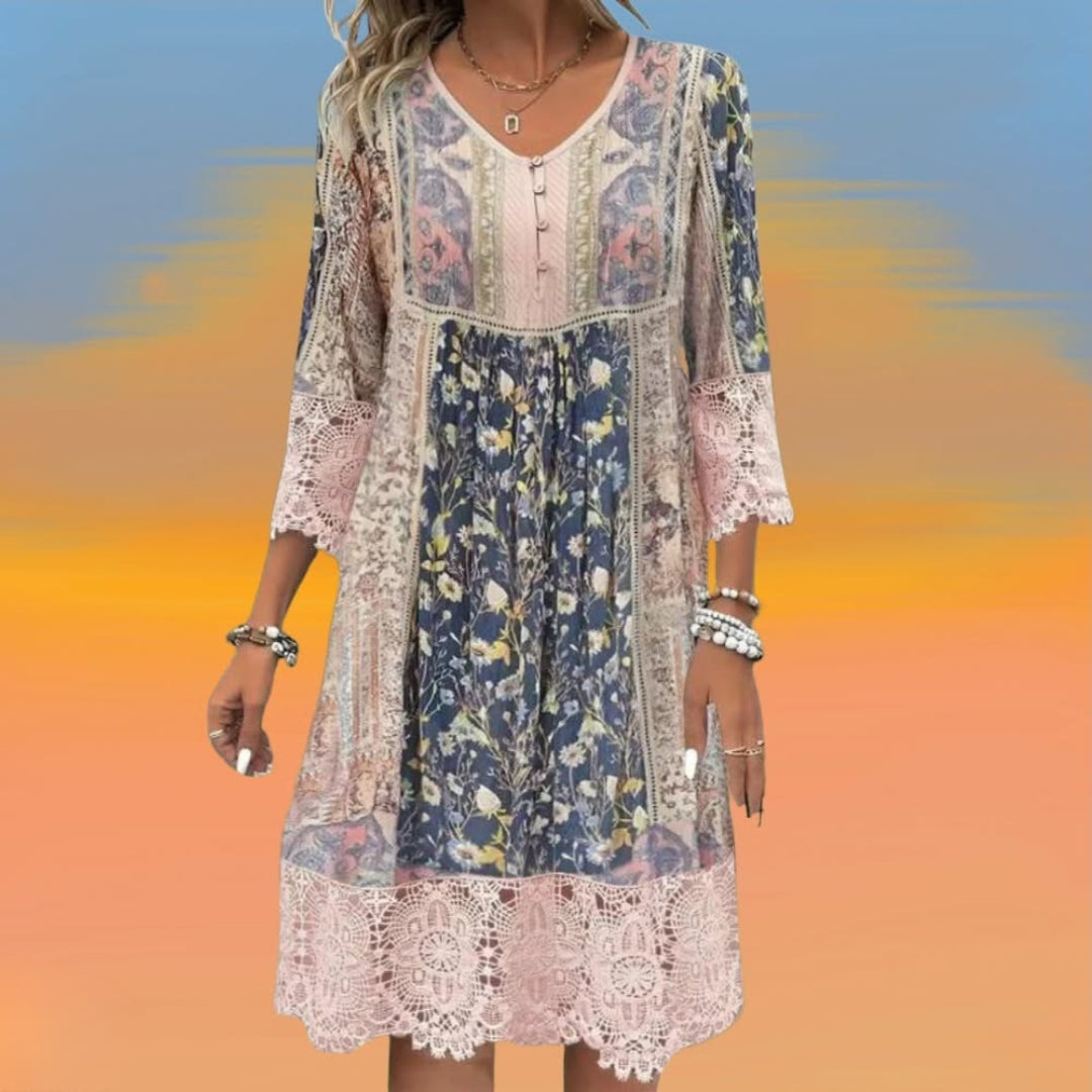 NAYA | MIDI BOHO LUXE FLUID DRESS