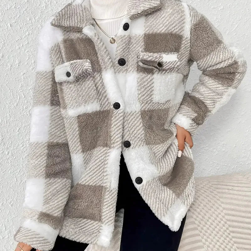 Martin | Elegant Plaid Fleece Jacket