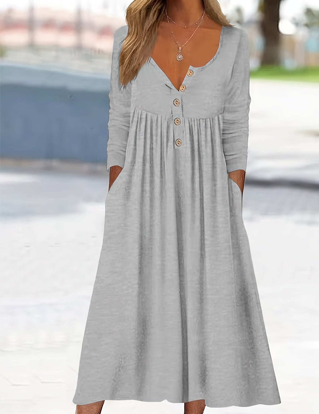 ZARA | MIDI DRESS WITH FRONT BUTTONS