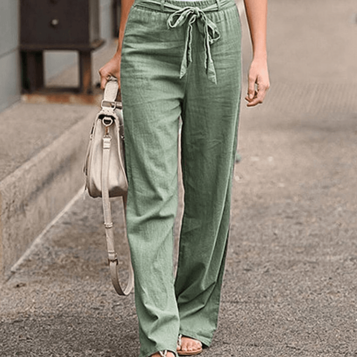 Joleen - Women's Relaxed Pants with Drawstring and Elastic Waist