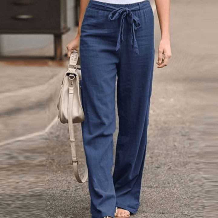 Joleen - Women's Relaxed Pants with Drawstring and Elastic Waist