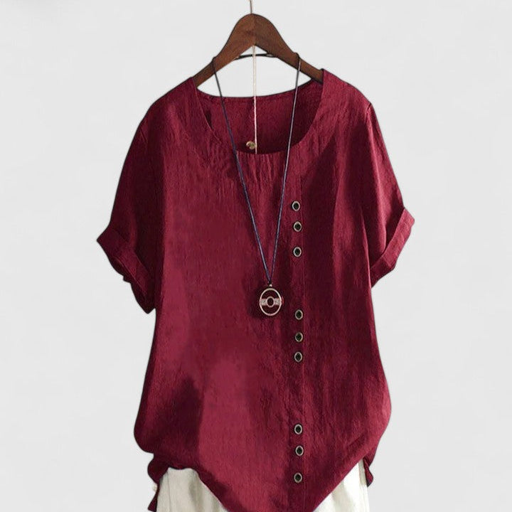 Elisavie | Comfortable Short Sleeve Blouse