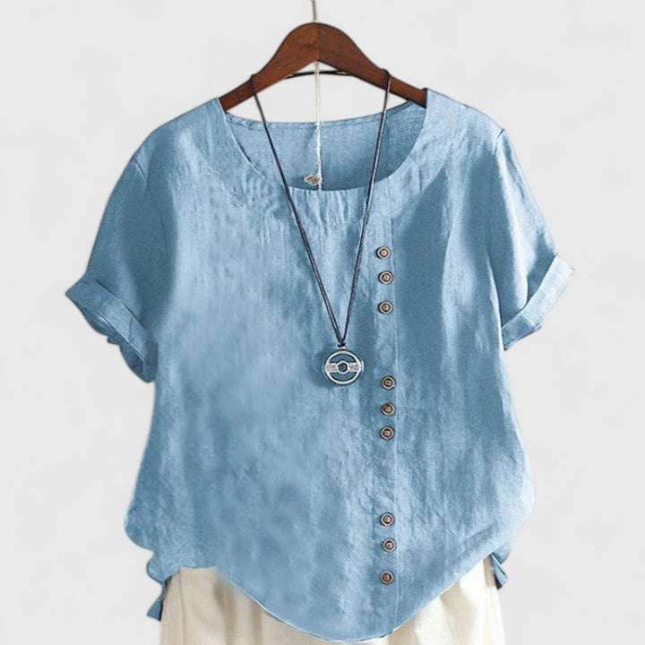 Elisavie | Comfortable Short Sleeve Blouse