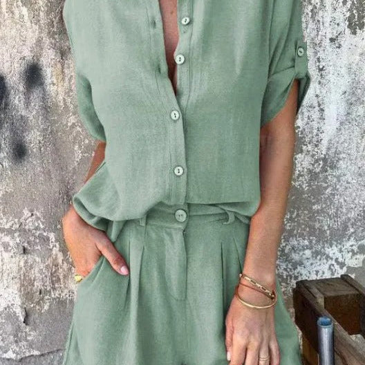 Melda - Airy Buttoned Set